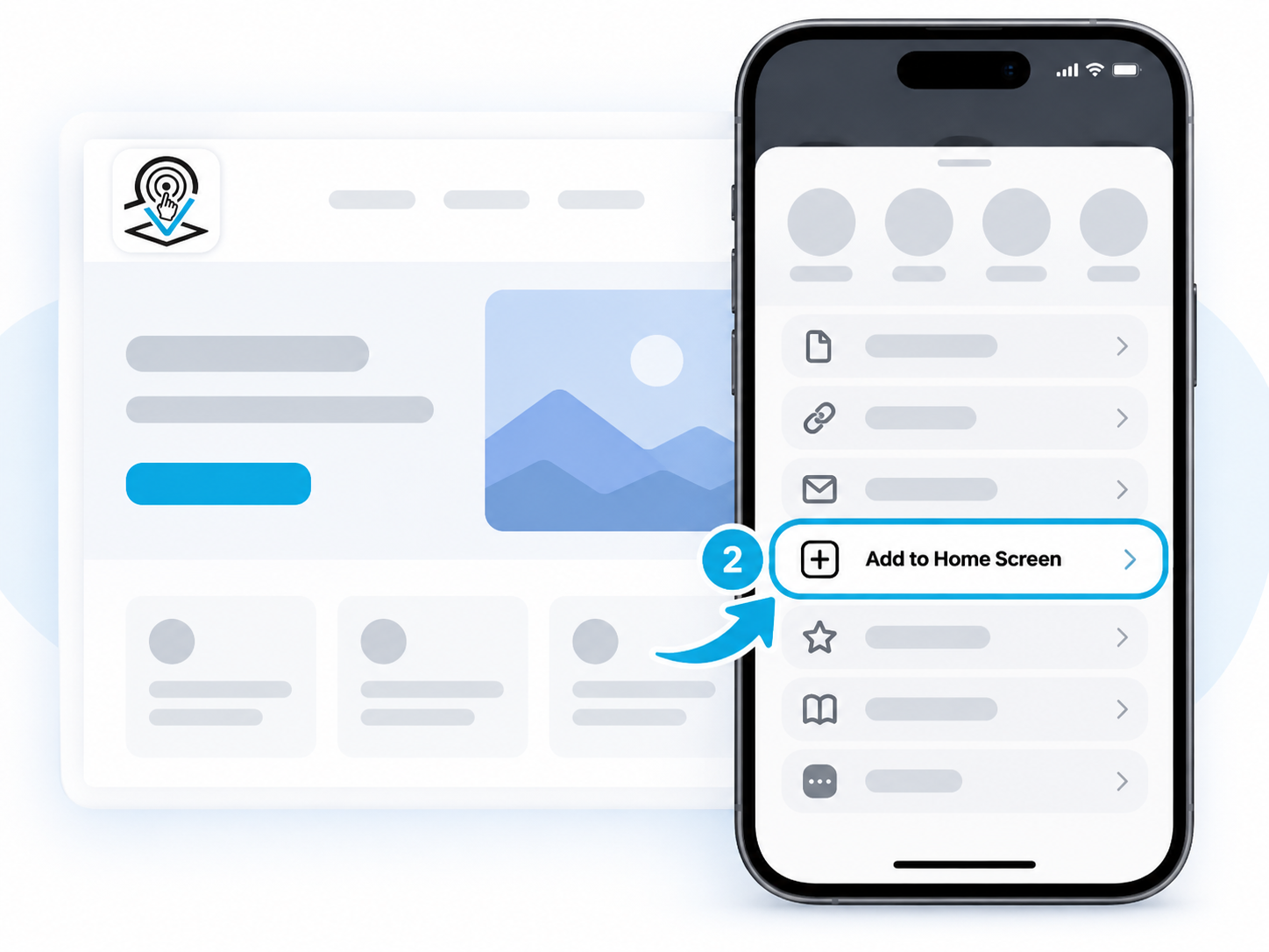 انتخاب Add to Home Screen در منوی Safari آیفون
