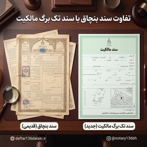 تفاوت بنچاق با سند(( سند تک برگ_مالکیت))
